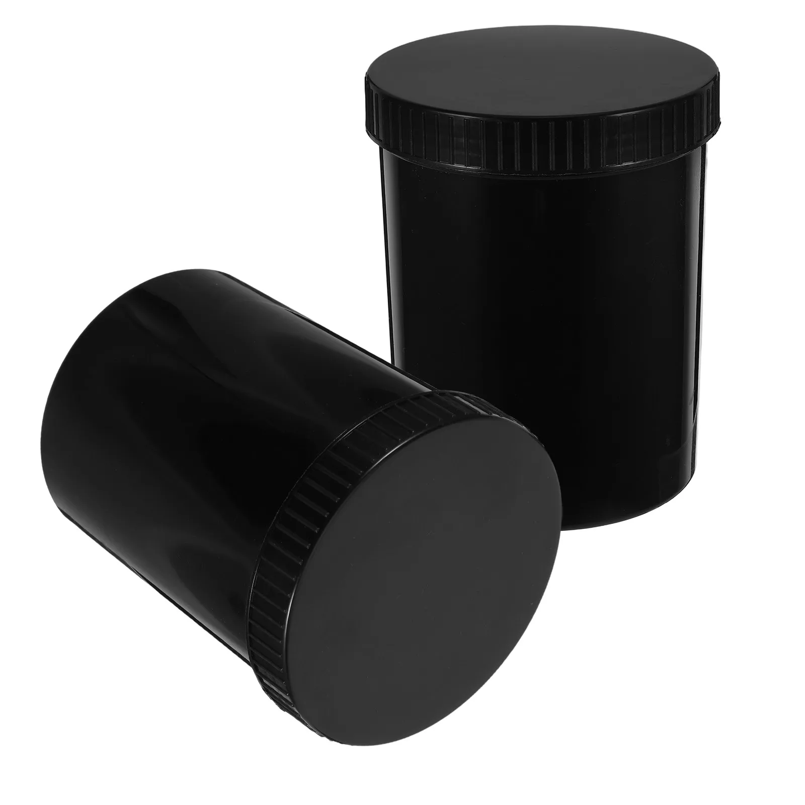 2Pcs Leak-Proof Plastic Paint Storage Cans Wide Neck Paint Buckets Lid Pigment Container Ink Watercolor Leftover Storage