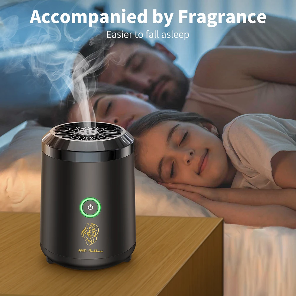 Arabic Bukhoor Aromatherapy Burner, Car Mounted Electronic Aroma Burner, USB Charging Incense Burner, Home Fragrance Ornaments