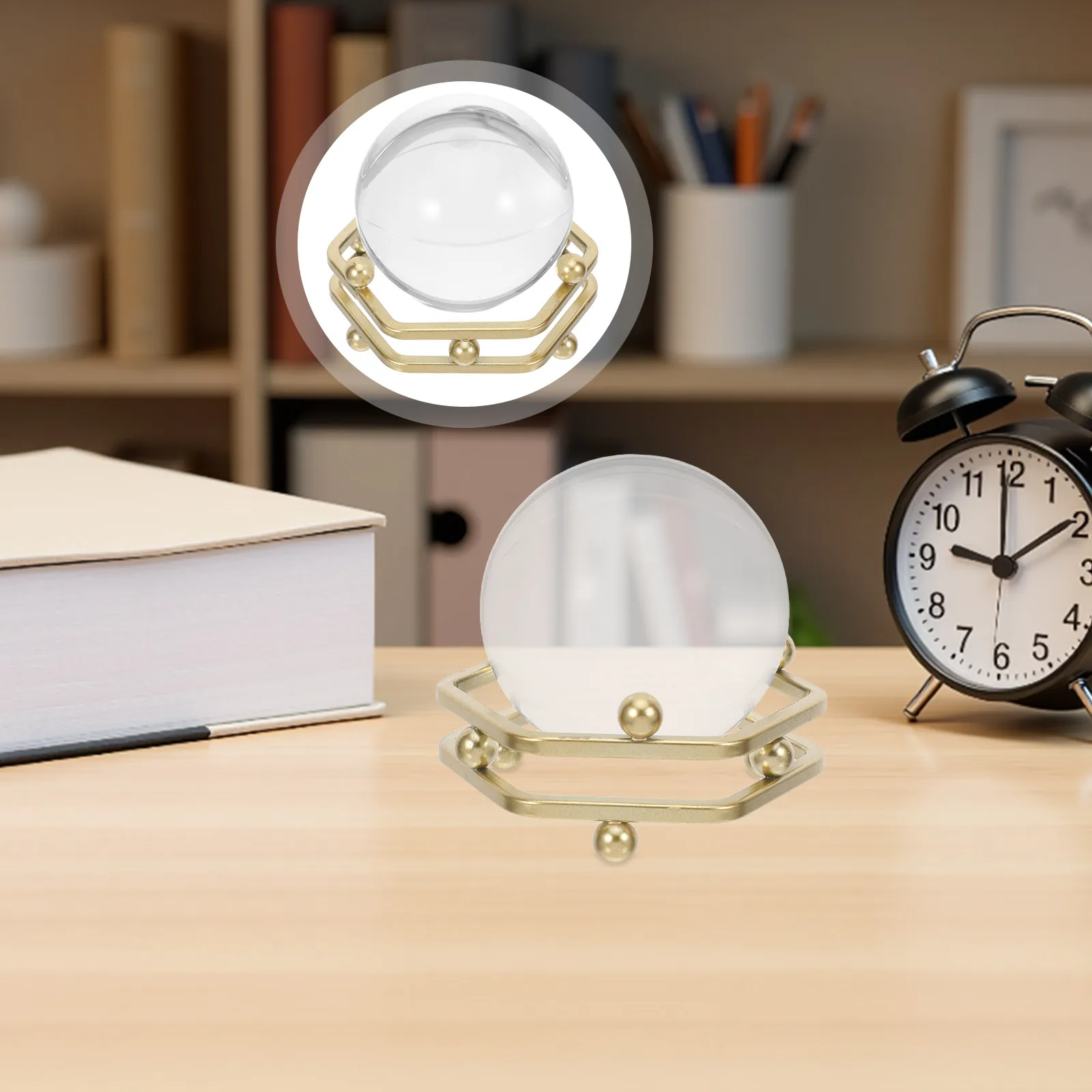 

Прозрачный хрустальный шар с подставкой, кристаллическая сфера для фэн-шуй, украшение для дома, офиса, комнаты для йоги, медитации, 3.74x3.54x3.54