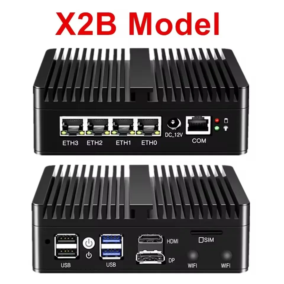 Bkhd sólido fanless firewall mini pc versão atualizada intel n150 n100 j6412 n5105 n6210 4x2.5g pfsense servidor doméstico computador vpn