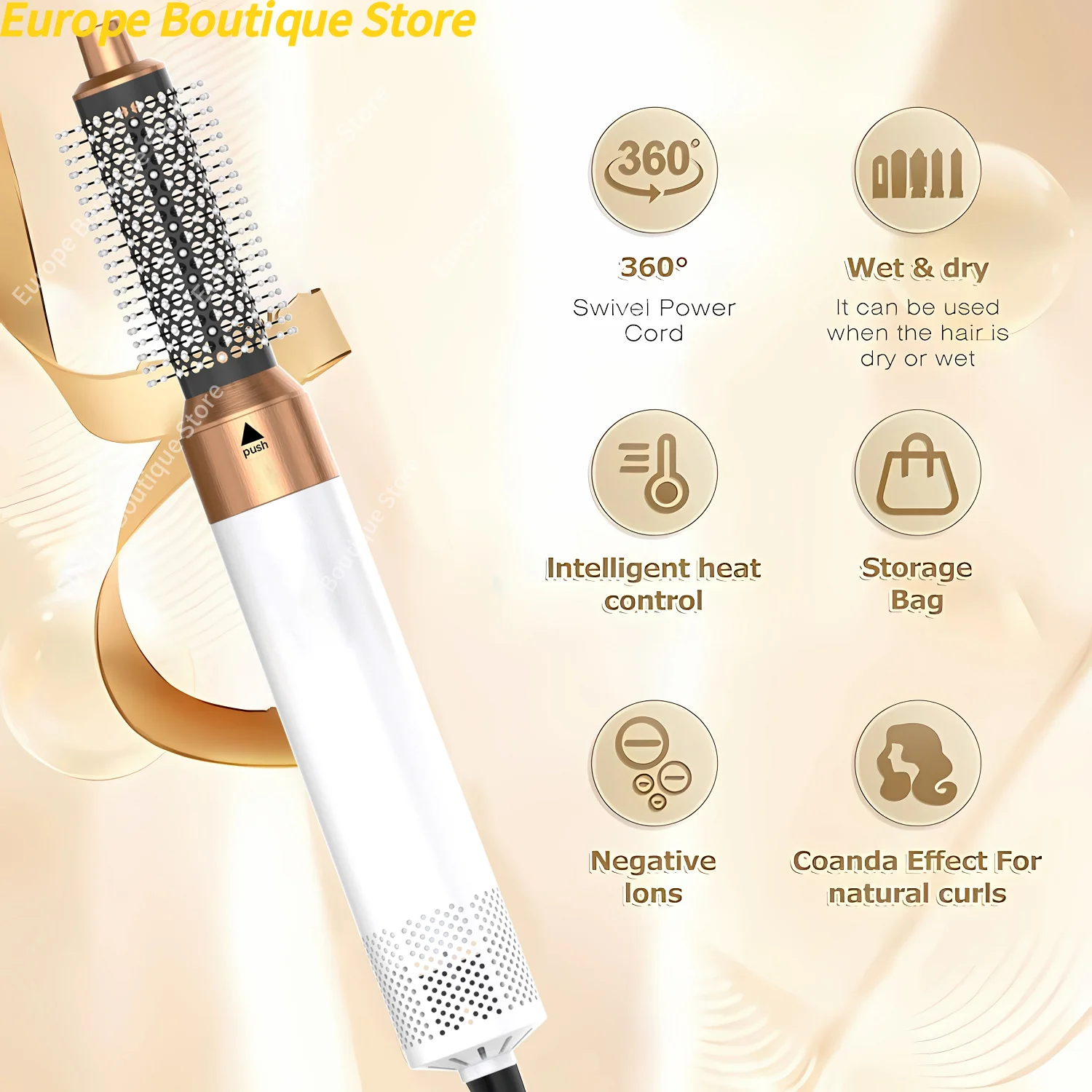 Professional 5 in 1 Hair Dryer Hot Air Comb Curler For Dyson Airwrap Hair Dryer Styling Tool Hair Straightener Hairdressing Tool view 3