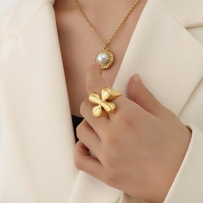Modern Jewelry Vintage Temperament Metal Rings For Women Party Gifts Simply Design Accessories Hot Selling Dropshipping