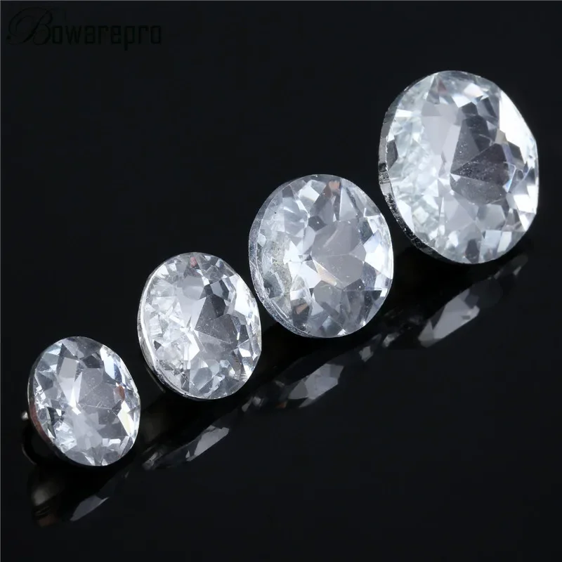 10Pcs Clear Buttons Crystal Diamond Rhinestone Round Buttons Tufting Sofa Upholstery Headboard Wedding Diamond Buckle 14/16/18mm