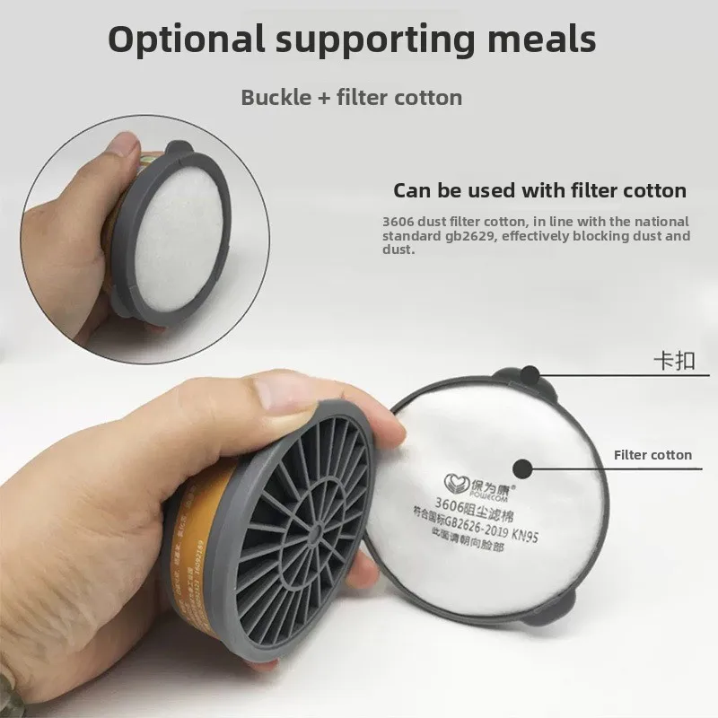 3603/3604/3607 Máscara facial de poeira e fumaça de gás com filtro único Máscara de segurança de trabalho Máscara de poeira de tinta spray com máscara de filtro reutilizável