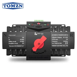 TOMZN 4P 63A 125A 220V 230V 50/60Hz MCB type Dual Power Automatic transfer switch ATS 2 input 2 output night light series