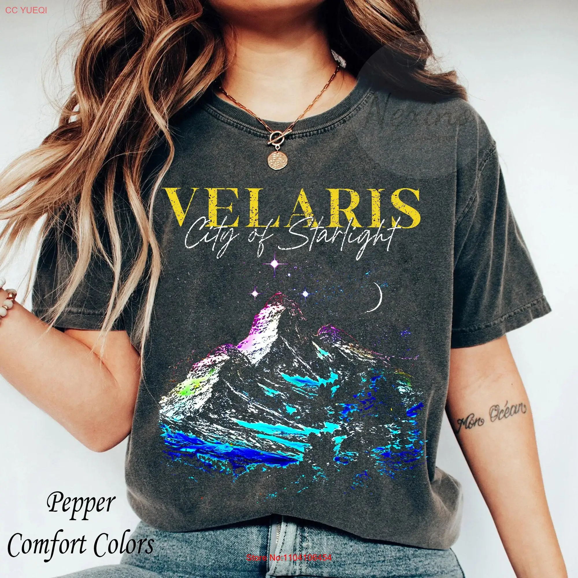 Velaris City of Starlight Acotar Comfort Colors T Shirt The Night CourT Dreams Rhysand Cassian Sarah J Maas Booklover