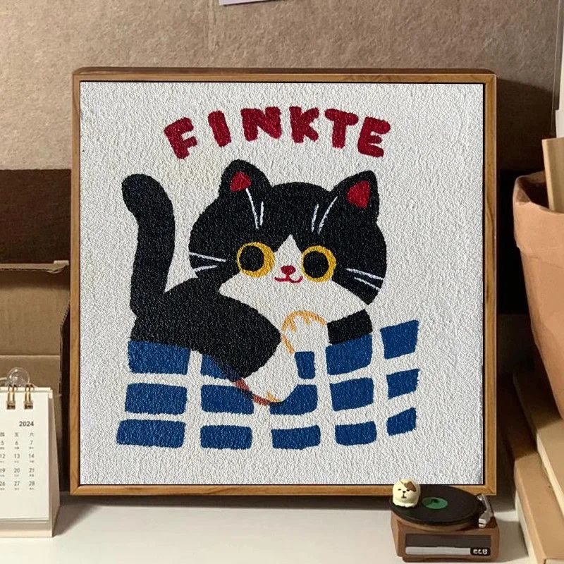 

H6008 Cat Portrait Oil Painting, Handmade Home Decor