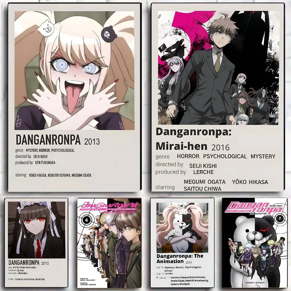 Klassisches Anime-Danganronpa-Poster, selbstklebende Kunst, wasserfester Papieraufkleber, Kaffeehaus, Bar, Wohnheim, Wanddekoration
