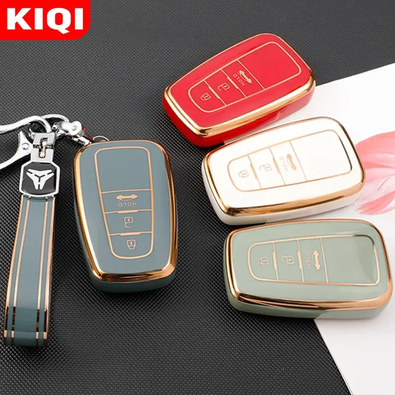 بولي TPU سيارة عن بعد 2/3/4 زر مفتاح غطاء شل لتويوتا كامري حقوق الإنسان كورولا RAV4 أفالون لاند كروزر برادو بريوس حامي #1