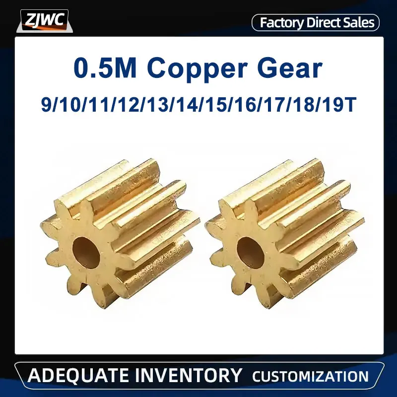 10pcs 0.5M 9/10/11/12/13/14/15/16/17/18/19 Teeth 0.5mod Gear Rack Spur Gear Precision Copper Steel Cnc Pinion