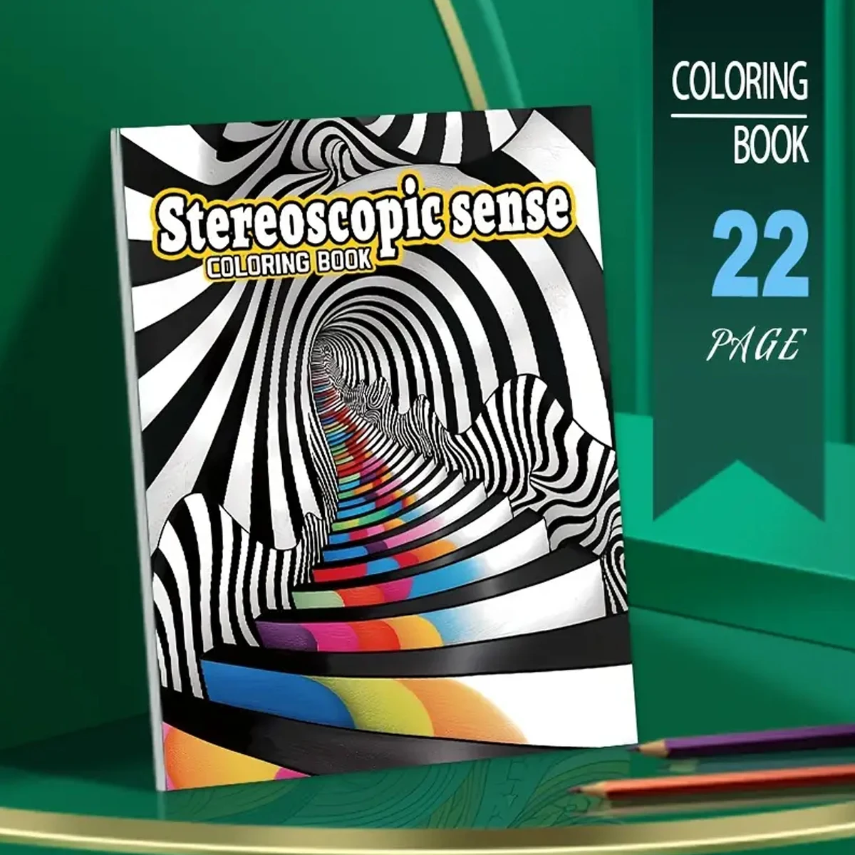 Stereoscopic Sense Op Art Coloring Book for Teens & Adult Artists, Trippy 3D Tunnel Spiral Checkered Optical Illusion Line Drawing Activity Book, Intricate Abstract Geometric Pattern Thick No Bleed Paper Art Workbook, Great Gift for Graphic Design