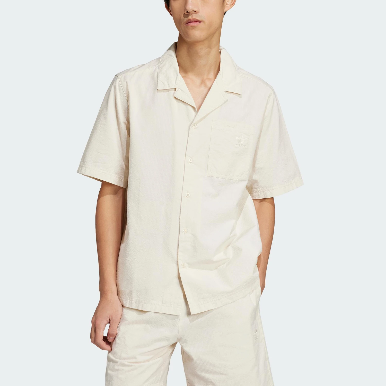 

Adidas Original Men's Loose Casual Turn-Down Collar Breathable Shirt JD2456