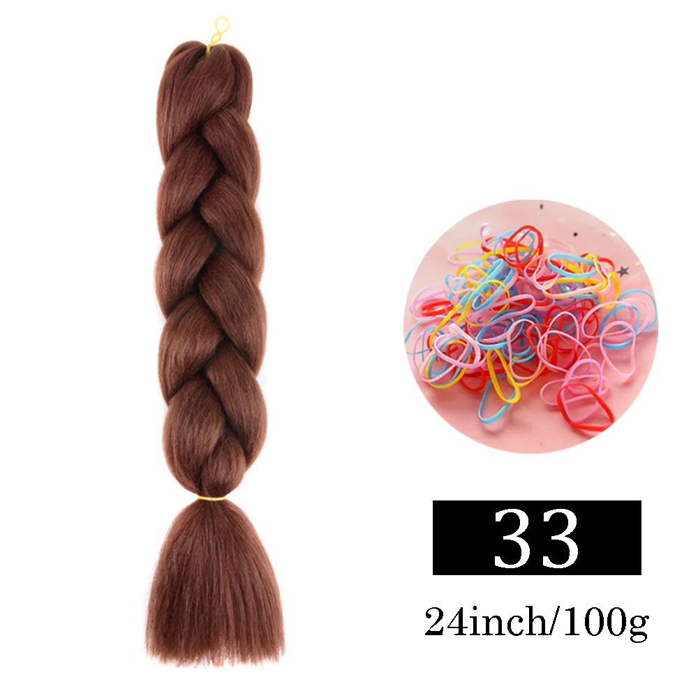 24-Zoll-Jumbo-Zöpfe, Verlängerungen, synthetisches Flechthaar, Afro-Ombre-Farbe, Kanekalon-Haar für Kinder, Zopf