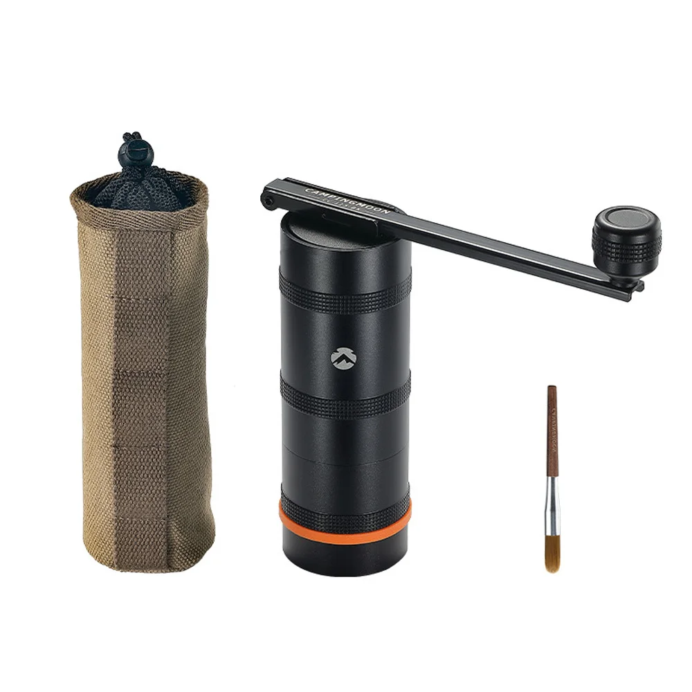 Manual Coffee Grinder Stainless Steel Conical Burr Coffee Grinder with Folding Handle for Camping