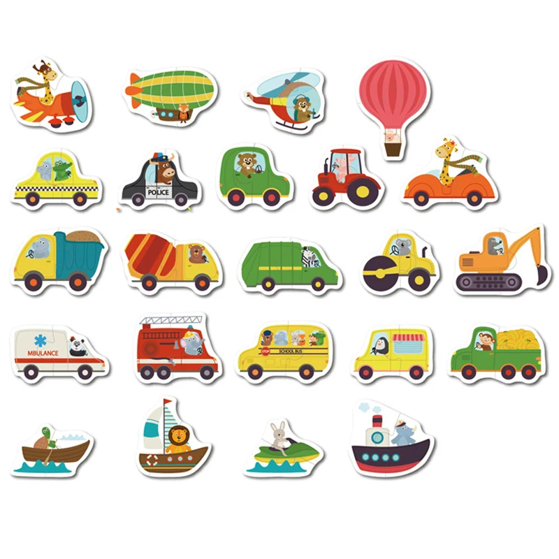 Children Gifts Kids Wooden Jigsaw Matching Puzzle Game Baby Early Learning Cognition Animal Fruit Traffic Educational Toys