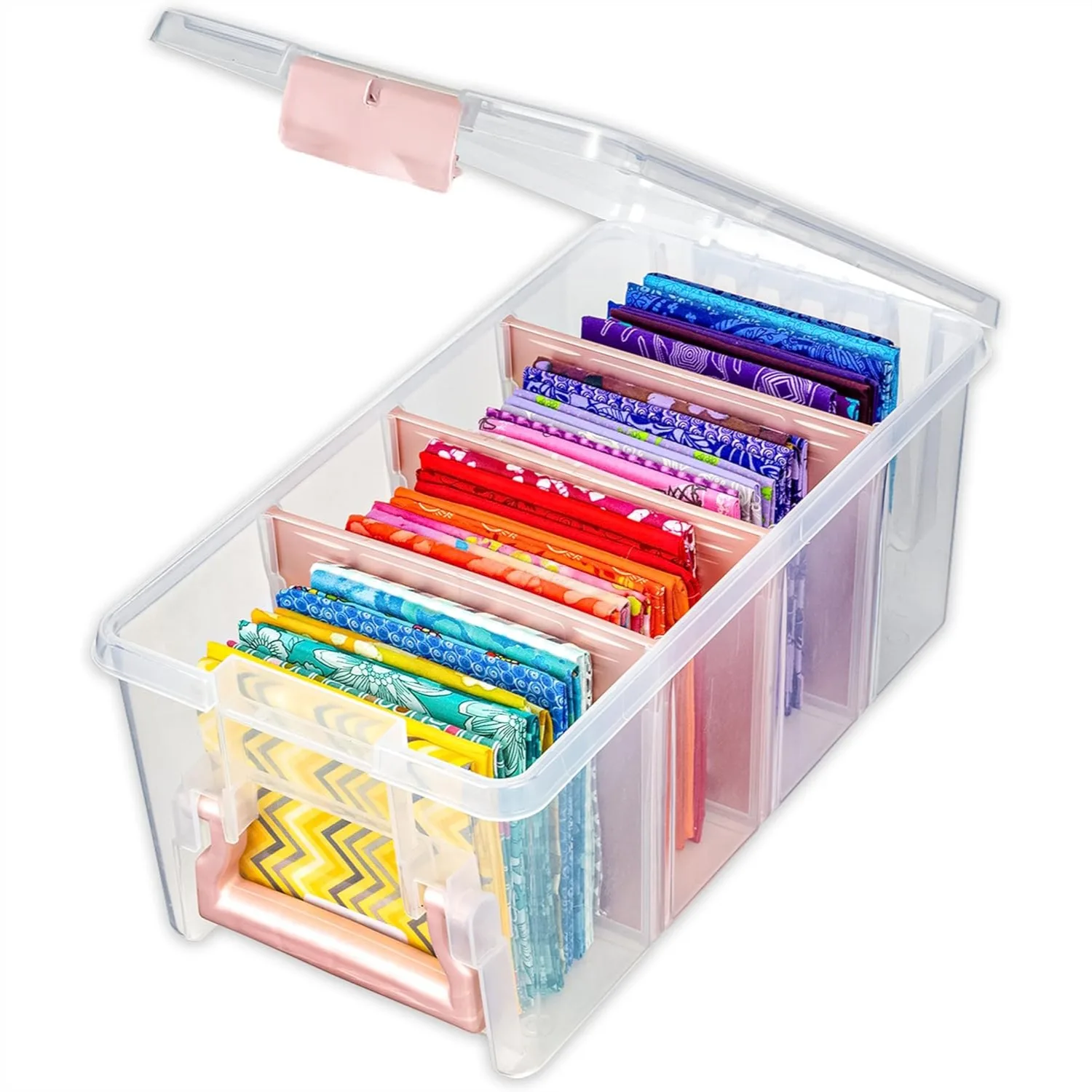 

Portable Craft Organizer with 3 Dividers - Clear Plastic Storage Case for Art Supplies