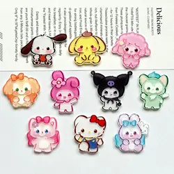 10Pcs New Acrylic Kawaii Cute Cartoon Anime lamb Sticker Series Clip Book DIY Jewelry Children Gift Hairpin Accessories A108