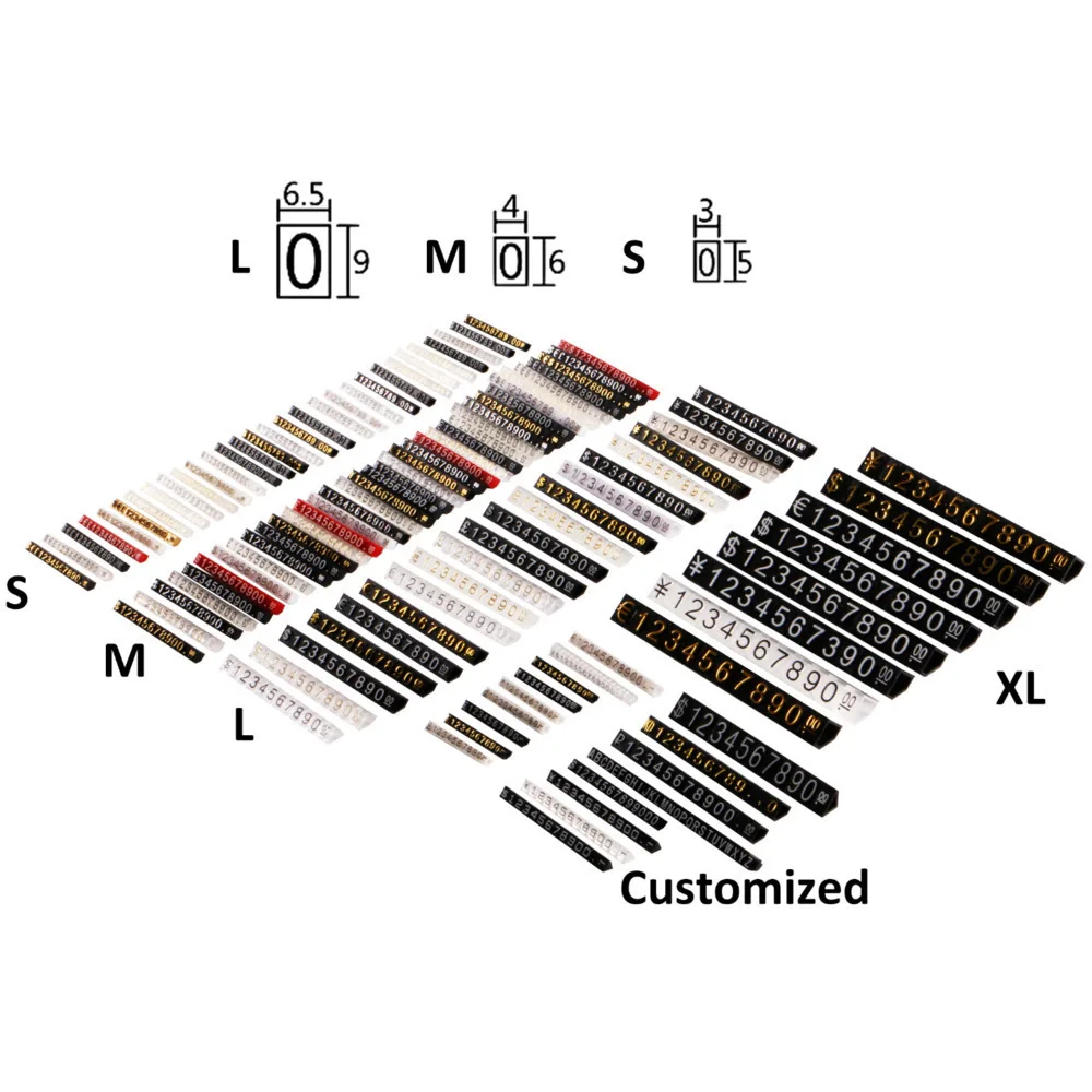 Mini Price Numeral Cubes, Assembly Blocks Stick Combined Number Digits Tag Sign Watch Jewelries Pop Pricing Display Stand Frame