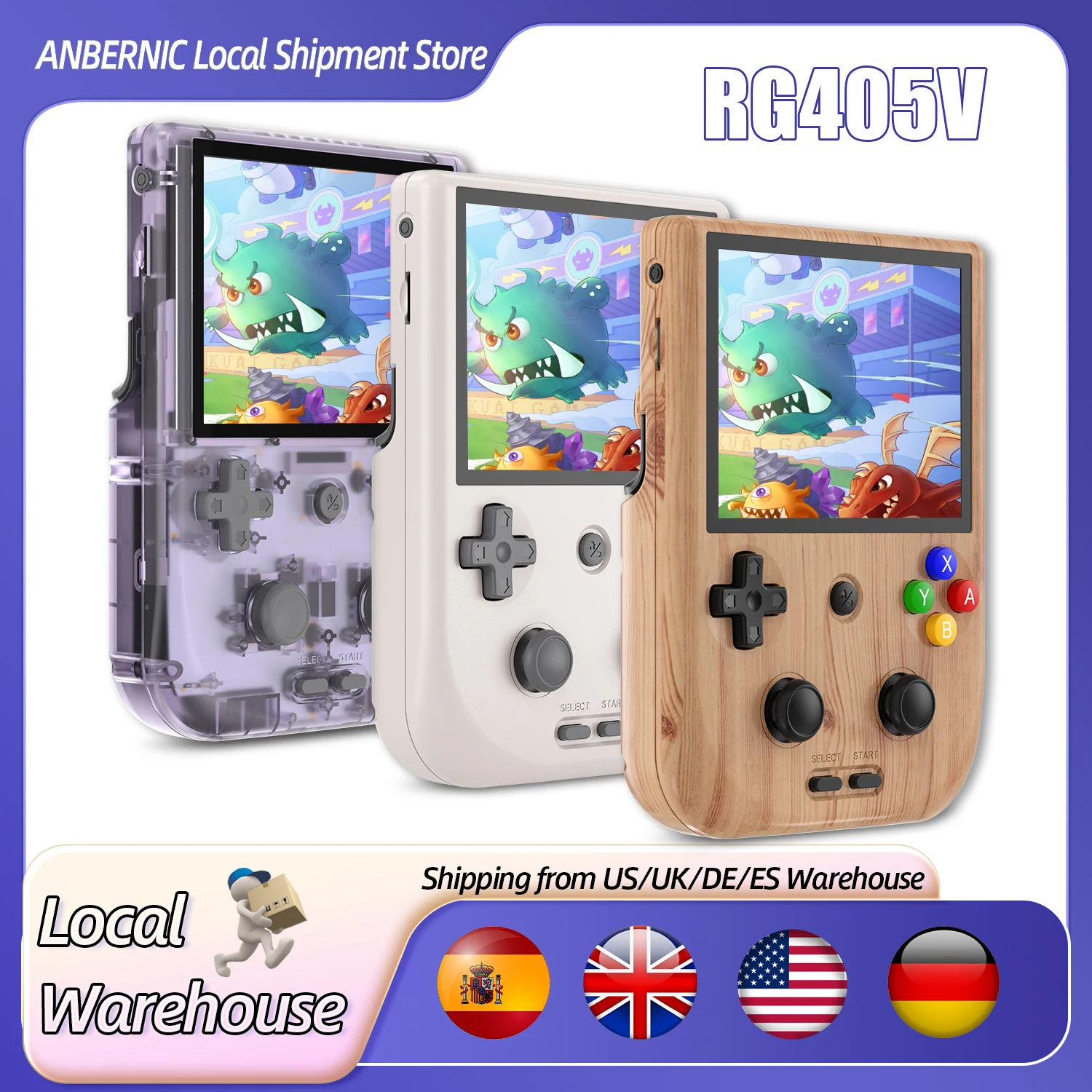 ANBERNIC RG405V Retro Handheld Game Console Unisoc Tiger T618 Android 12 System 4 Inch IPS Touch Screen Support 5G WiFi 5500mAh