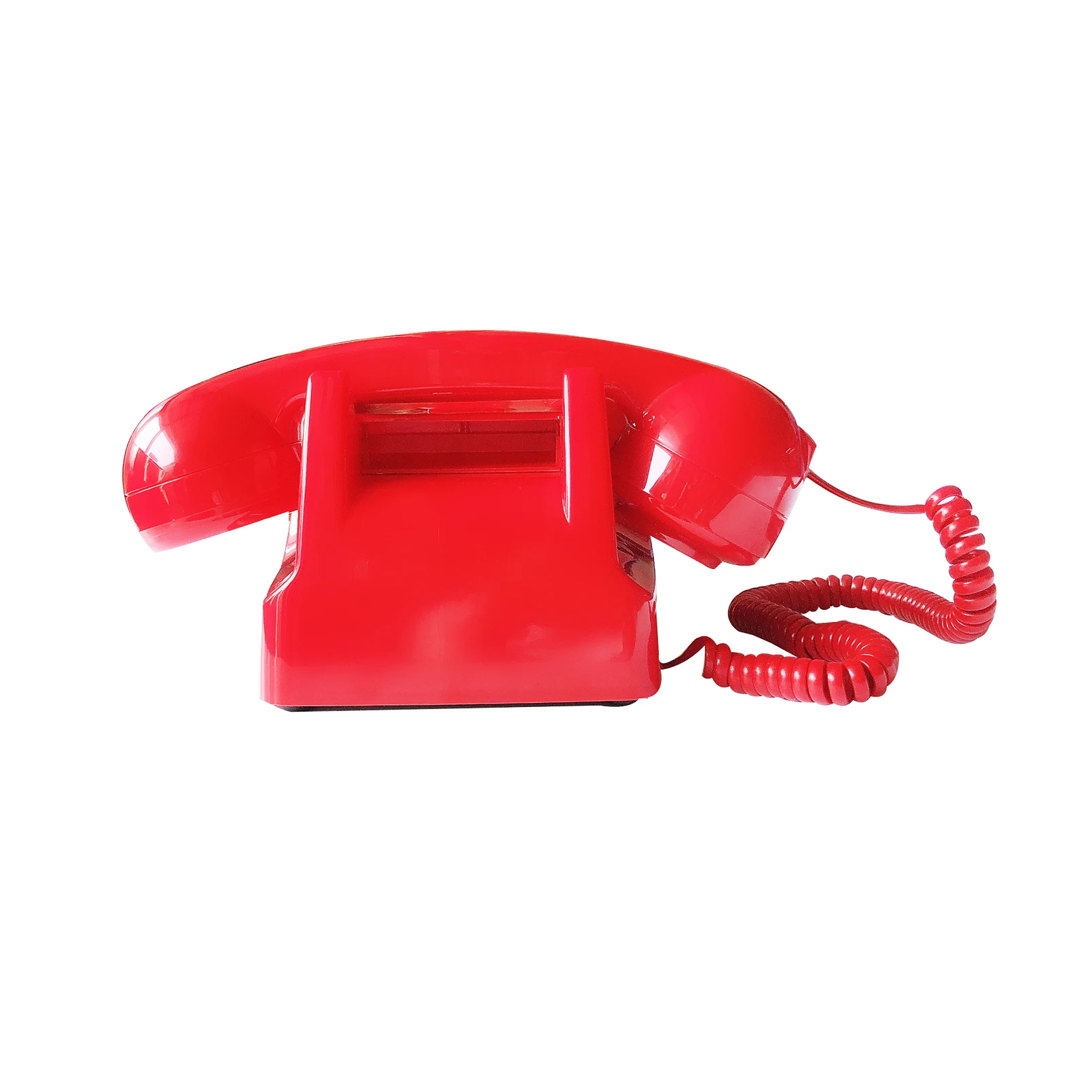 Corded Red Retro Telephone for Home Office, Classic Old Fashion Landline Phone, Wired Antique Decorative Desktop Phones