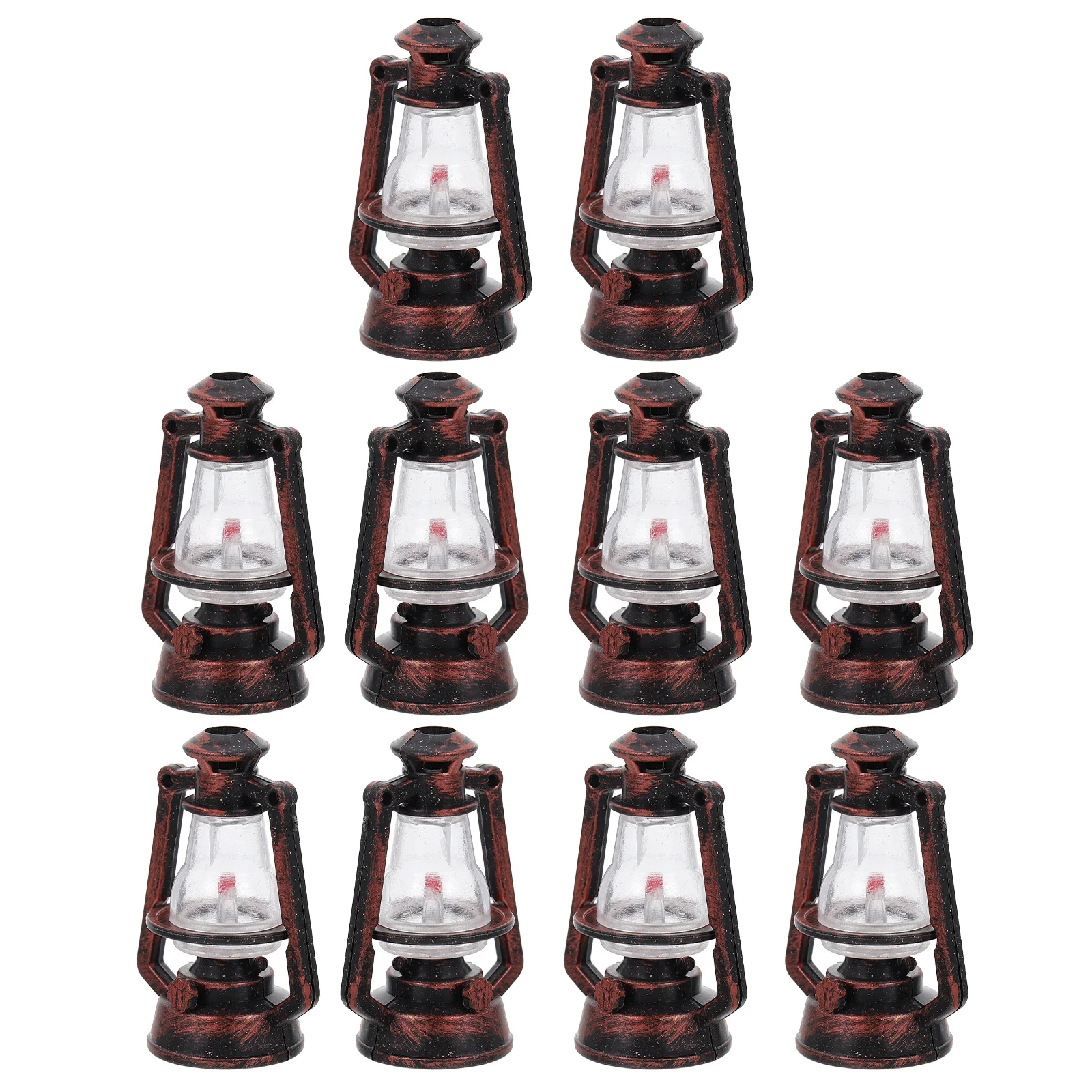 10 Pcs Small Lanterns Decorative Mini Oil Kerosene Lamp Hanging Miniature Wedding Decorations for Tables