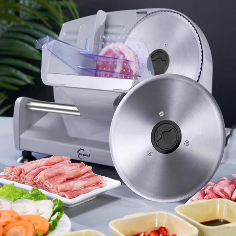 220V Electric Food Slicer Meat Food Household Desktop Meat Slicer Lamb and Beef Slicers 0-22mm Bread Ham Meat Cutting Machine