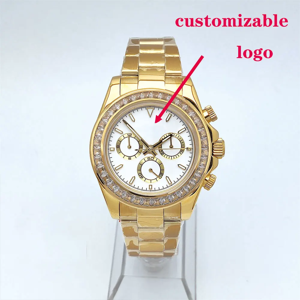 นาฬิกาข้อมือผู้ชายหรูหราขนาด 39 มม. รุ่นใหม่ โครโนกราฟ นาฬิกากันน้ำ ระบบกลไก กระจกแซฟไฟร์ กลไก 7750 / 4613D