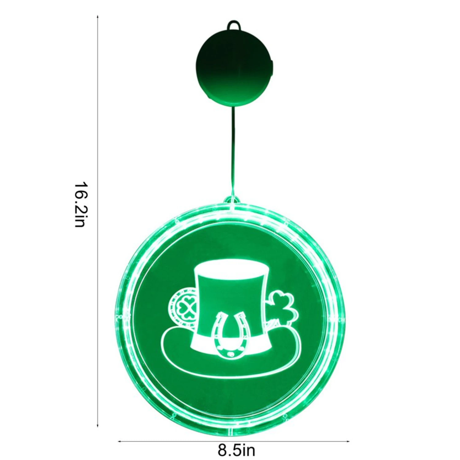 St. Patrick's Day Green Clo-Ver Hat Window Lights - Battery Operated Indoor Decor