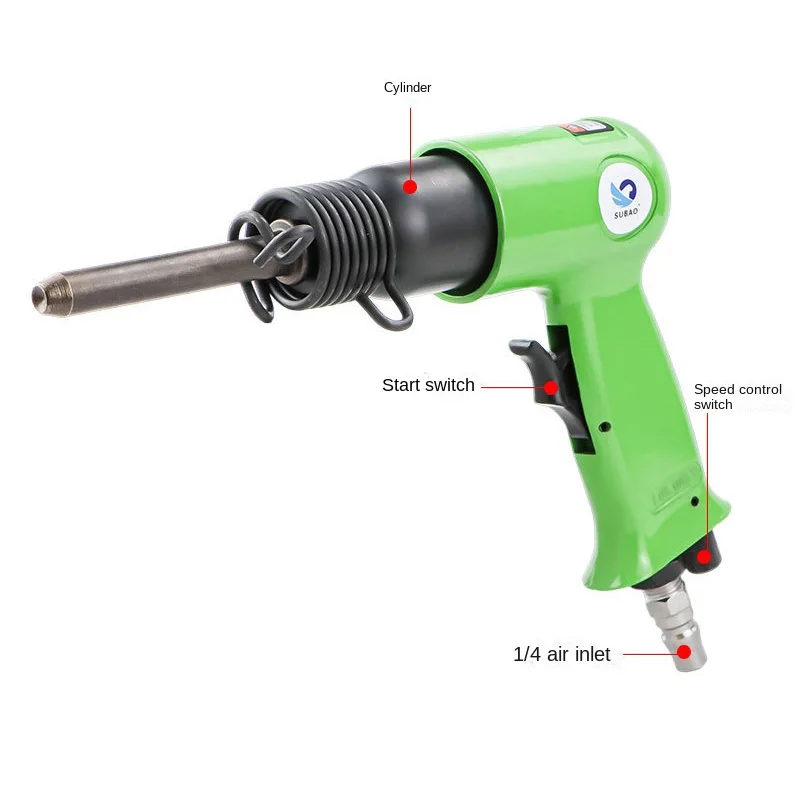 SUBAO มือถือแบบพกพานิวเมติก Rivet Gun Semi-Hollow 3/4/5/6mm Rivet Hammer ที่มีประสิทธิภาพ Rivet Gun ป้ายจราจรป้ายโฆษณา