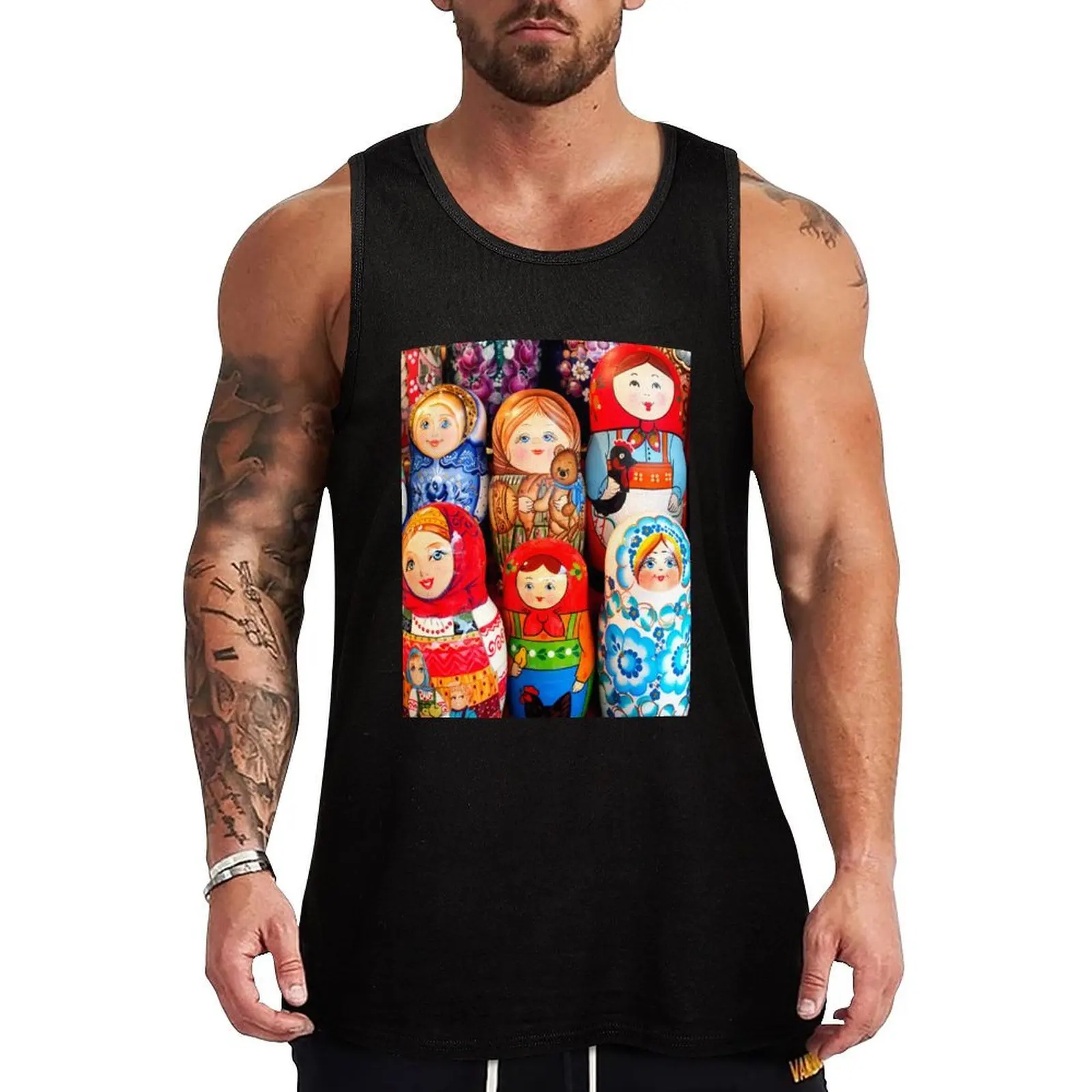 Camiseta Regata Matrioska para Atividades Físicas, Regata Musculosa para Treino Sem Mangas