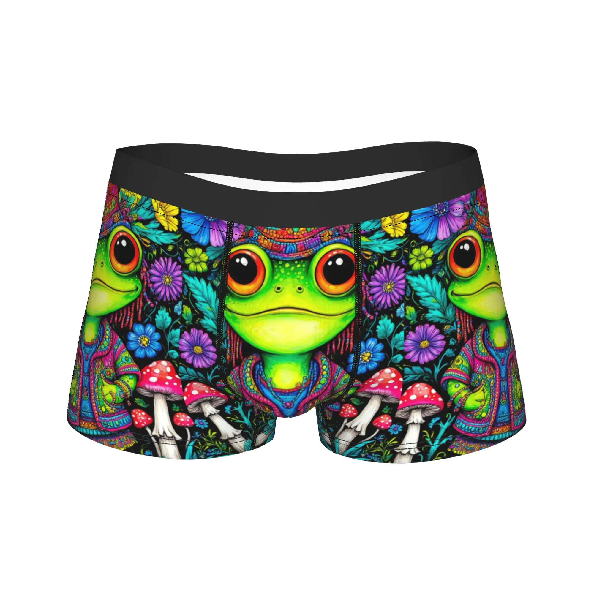 Harajuku Colorful Frog Monster Art Underwear  Custom Boxer Shorts Trenky Men Panties Sexy Soft Shorts Briefs Birthday Present