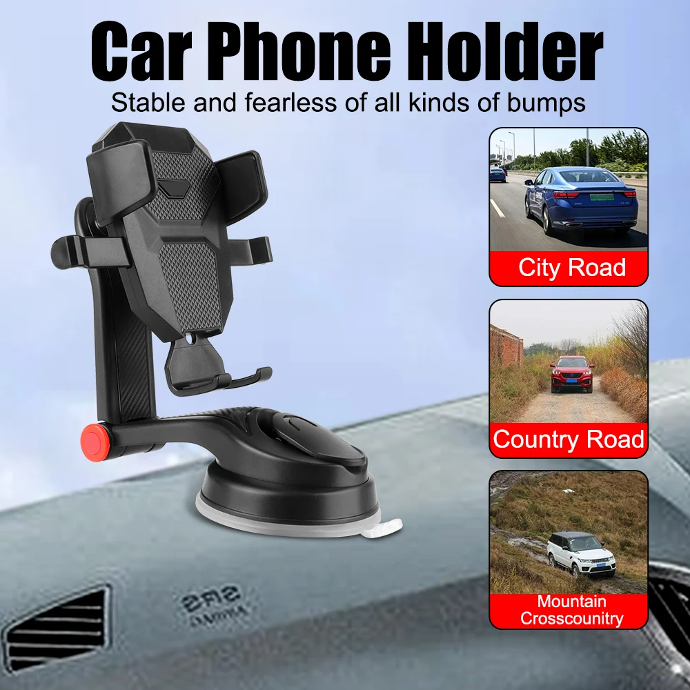 Adjusting The Bracket Sucker Car Phone Holder For iPhone Xiaomi Huawei Samsung Rotating Bracket Mobile Phone Support