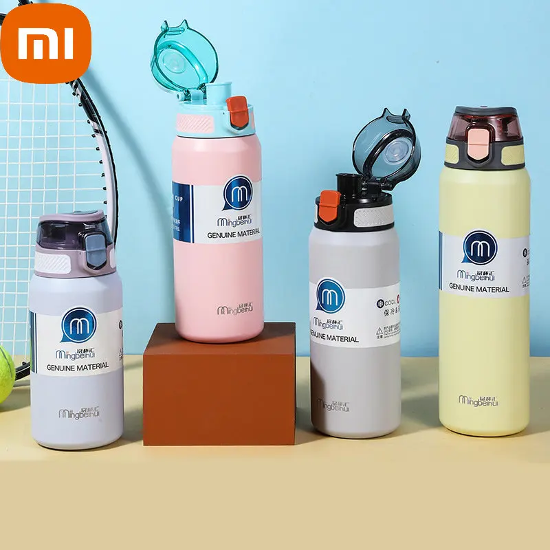 Xiaomi Thermo Cup Stainless Steel Thermos Water Bottle Keeps Cold And Heat Sports Bouncing Lid Straight Drinking Cup