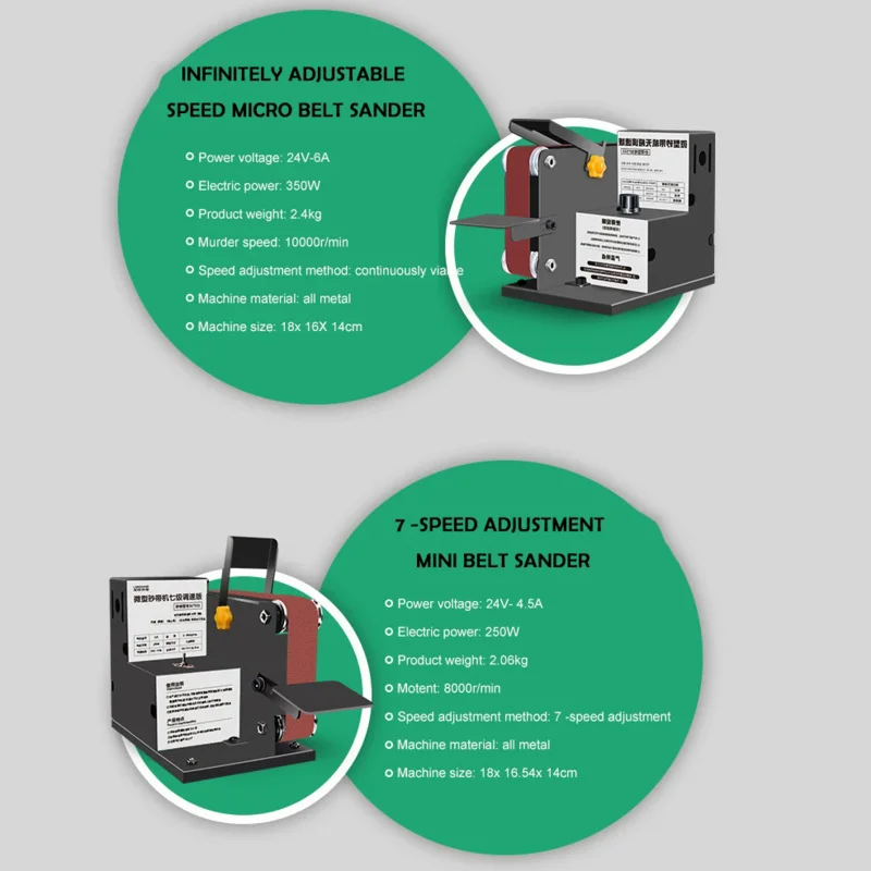 Mini Belt Sander Multifunction DIY Polishing Machine Family Commercial Fast Grind Continuously Viable Desktop Grinding Machine
