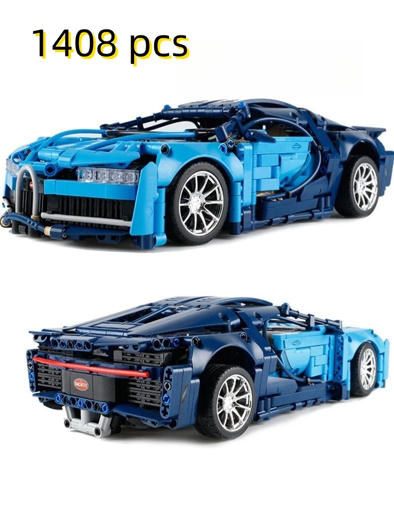 Remote Control Assembled Racing Car,  Bugatti Veyron Roadster Building Blocks Mechanical Assembly Toy