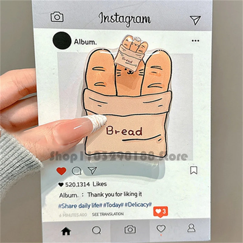 

Корейский милый поворотный хлебный кронштейн для телефона, ручка для телефона Tok Griptok, кольцо-держатель для телефона для iPhone 16, 15, подставка для телефона, держатель для девочек