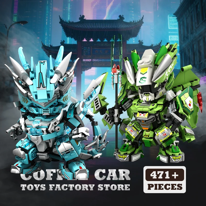 Transformable Dragon Robot Building Kit 2 in 1 Mecha Snake Warrior MOC Bricks 3D Model Action Figure Blocks Toys Adult Kids Gift