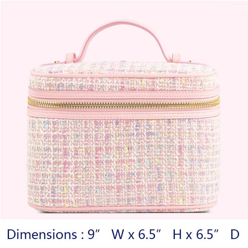 

50pcs Fashion Versatile Woolen Cloth Women's Wash Garnish Storage Bag Casual Portable Cute Checker Large Capacity Makeup Bags