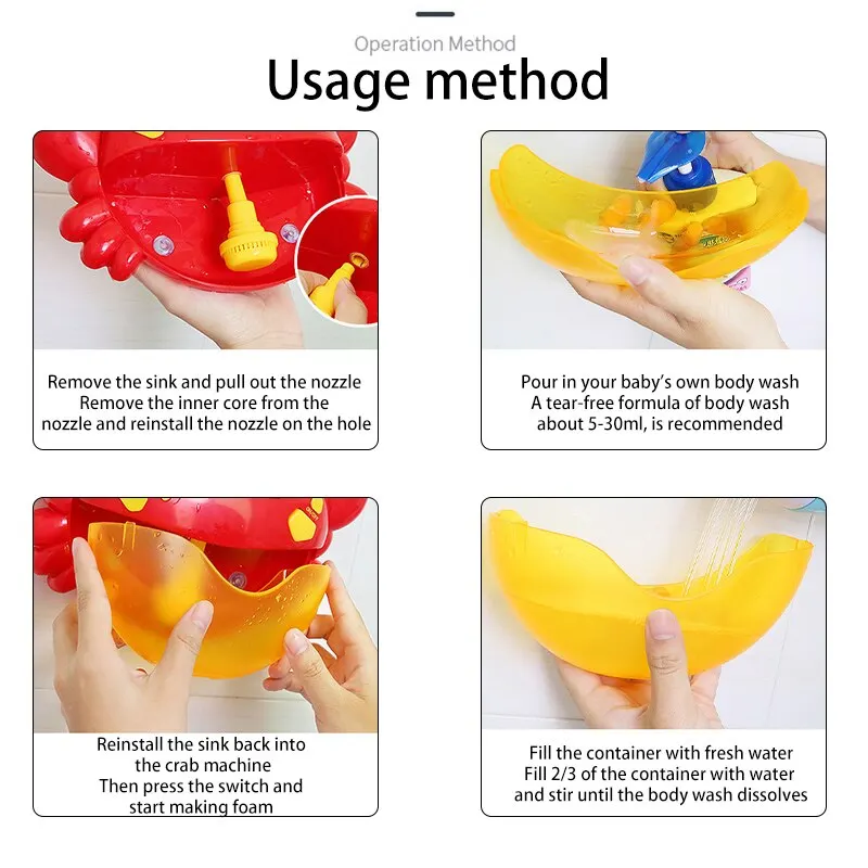 Crabs Bubble Machine Electric Music Automatic Soap Maker Funny Bathtub Play Water Games Baby Bath Toy Children Birthday Gift