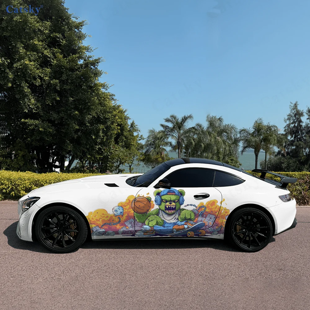 

Bear Basketball Skateboard Car Vinyl Wraps Decal Self-adhesive PVC Sticker Suitable for Trucks SUV Decor Auto Accessories Gift