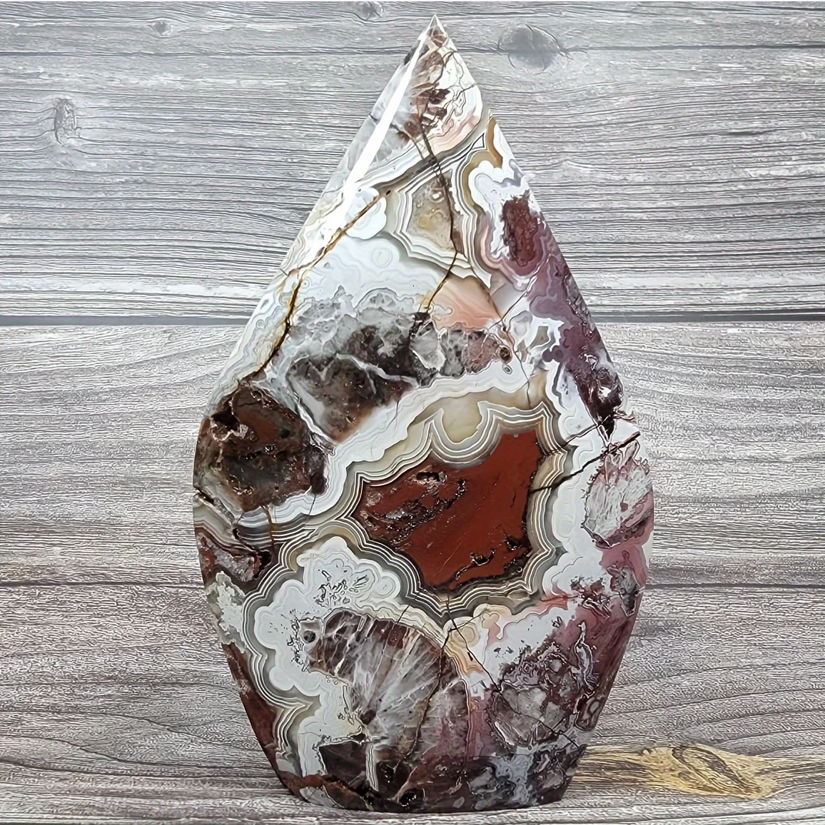Natural Mexican Agate Ornament, Recent Crystal Decoration Gift For Parents, Natural Quartz Crystal, Holiday Party Table Decor