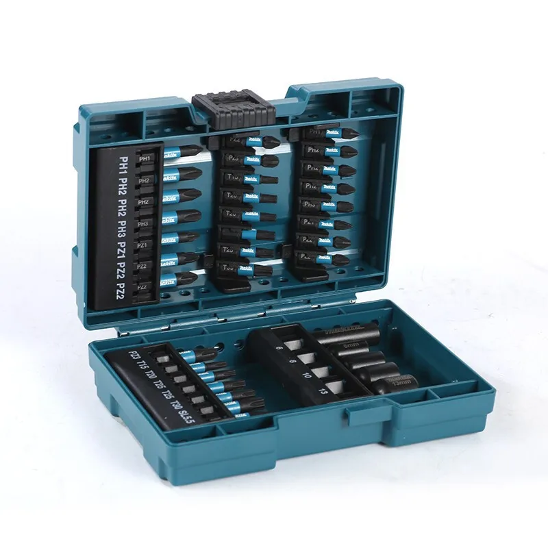 Imagem -05 - Makita-elétrica Impacto Chave de Fenda Bits Parafuso Hexagonal Batch Head Grupo Acessório Ferramenta Elétrica Luva E06638 35 Pcs