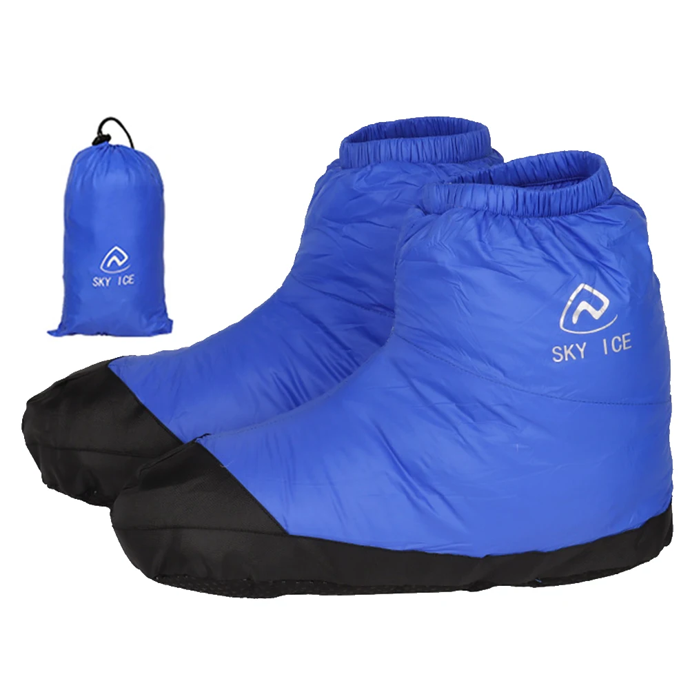 

Down Booties Socks Ultralight Winter Down Booties Windproof Waterproof for Winter Outdoor Camping Hiking