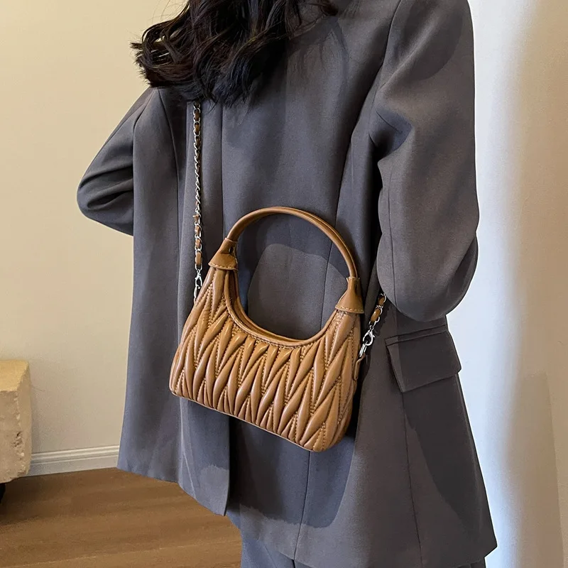 

Fashion Niche Pleated Dumpling Bag, High-quality Texture Women's Bag, Foreign-style Underarm Shoulder Messenger Bag Hand Bags