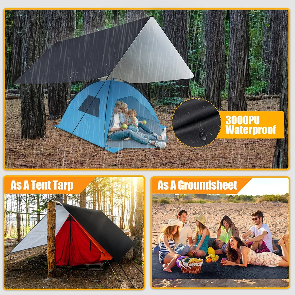 Ultralight Portable Hammock Awning Outdoor Camping Large Hang Tent Wear-resisting Folding UV Proof Waterproof Multi-functional