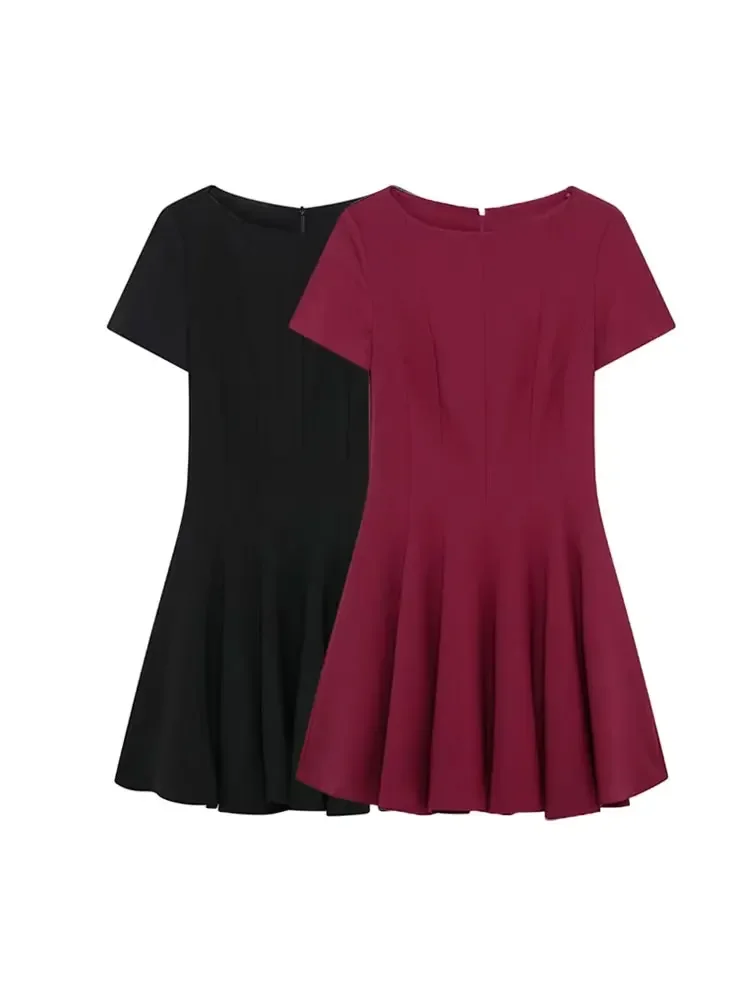 

GELITAYIN TRZA - женское расклешенное мини-платье, вырез «лодочка», короткий рукав, молния сзади, женские платья, шикарная мода