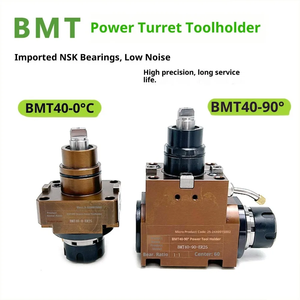 BMT65 BMT55 Live Tool Holders 90° 0° Driven Tool Holder for CNC Lathe Turret Milling High Precision Heavy Duty Lathe Accessories