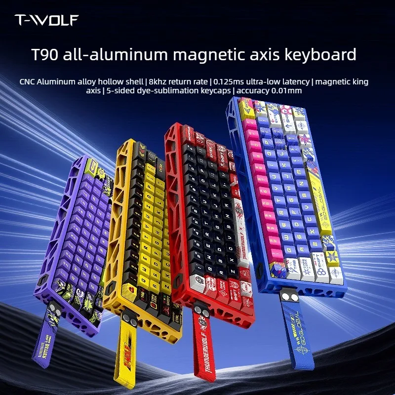 T90 Wired Magnetic Switch Gaming Keyboard, Full CNC Aluminum Hollow Shell, 8KHz Polling Rate Ultra Low Latency For PC Laptop