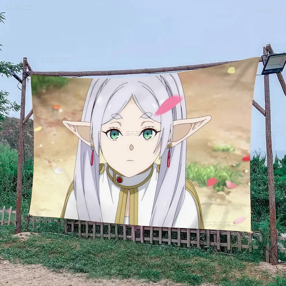 Anime Frieren Nach Dem Ende Der Reise High End Quality Banner Printing Artistic Atmosphere Style Camping Flag