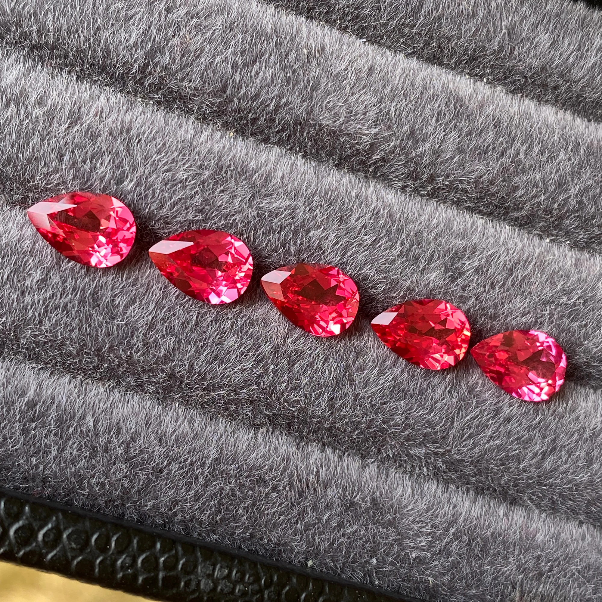 

Eme jewe Lab Grown Sapphire Papalocha Pear Cut Gemstone for Charms Advanced Jewelry Making Materials With Certificate DIY